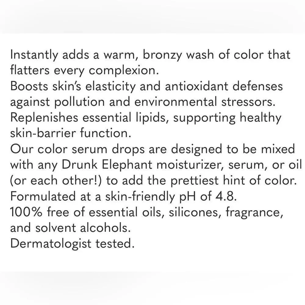 Drunk Elephant D-Bronzi Bronzing Drops with Peptides Anti-Pollution Sunshine